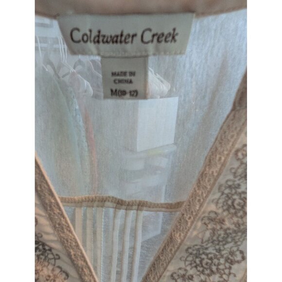 Coldwater Creek Womens Ivory Sheer Button-Front Blouse Size Medium - Picture 5 of 11